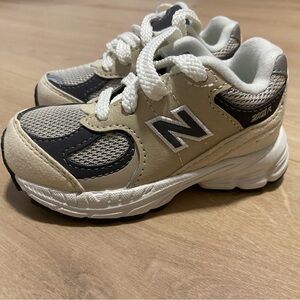 New Balance Kids' Cream and Black Sneakers